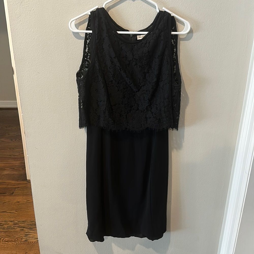 REBECCA TAYLOR Refined Suiting Lace Event Dress Sleeveless Black Size 10